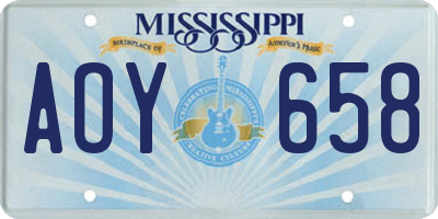 MS license plate AOY658