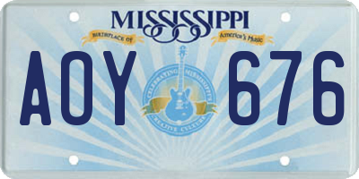 MS license plate AOY676