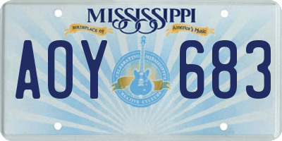 MS license plate AOY683