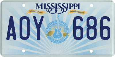 MS license plate AOY686