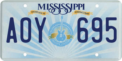 MS license plate AOY695
