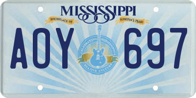 MS license plate AOY697