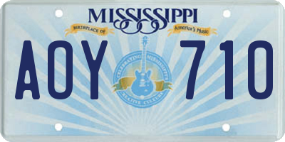MS license plate AOY710