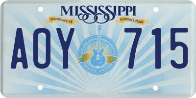 MS license plate AOY715