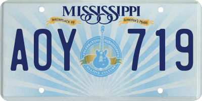MS license plate AOY719