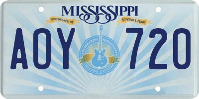 MS license plate AOY720