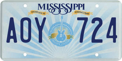 MS license plate AOY724