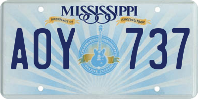 MS license plate AOY737