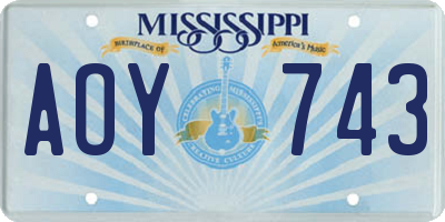 MS license plate AOY743