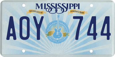 MS license plate AOY744