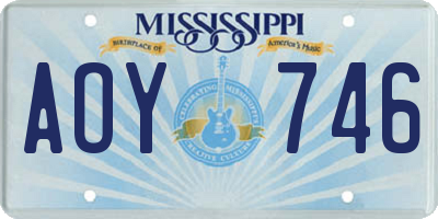 MS license plate AOY746