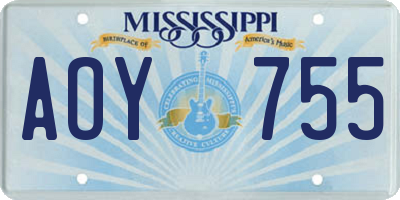 MS license plate AOY755