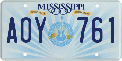 MS license plate AOY761