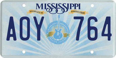 MS license plate AOY764