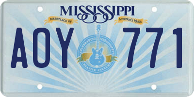 MS license plate AOY771