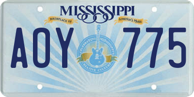 MS license plate AOY775