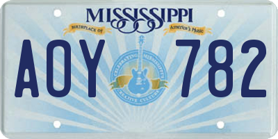 MS license plate AOY782