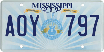 MS license plate AOY797