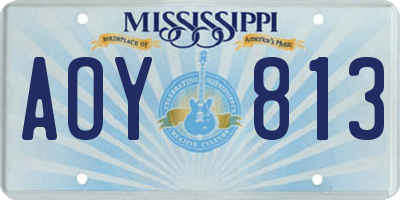MS license plate AOY813