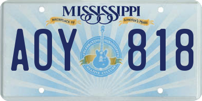 MS license plate AOY818
