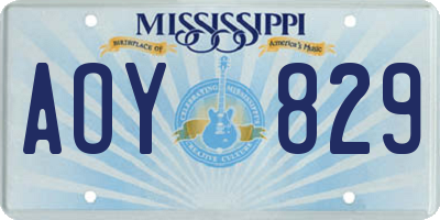 MS license plate AOY829