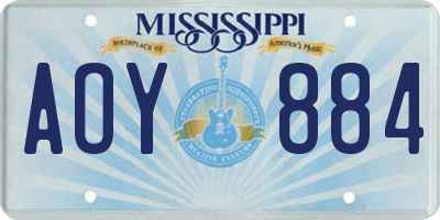 MS license plate AOY884