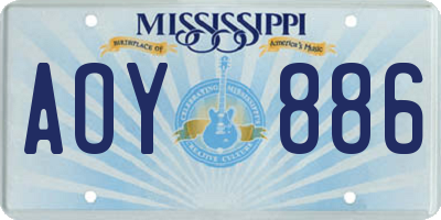 MS license plate AOY886