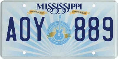 MS license plate AOY889