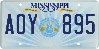 MS license plate AOY895