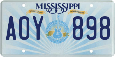 MS license plate AOY898