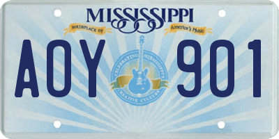 MS license plate AOY901