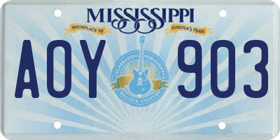 MS license plate AOY903