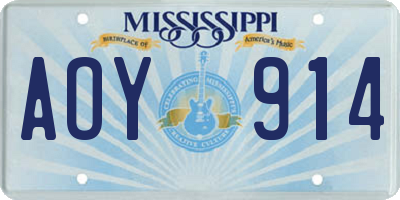 MS license plate AOY914