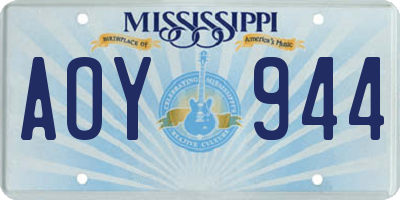 MS license plate AOY944