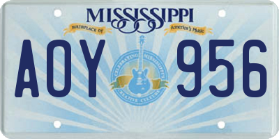 MS license plate AOY956