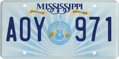 MS license plate AOY971