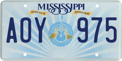 MS license plate AOY975