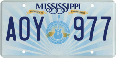 MS license plate AOY977