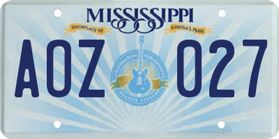 MS license plate AOZ027