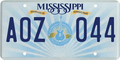 MS license plate AOZ044