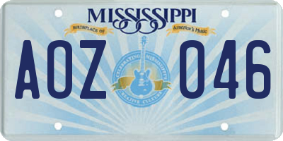 MS license plate AOZ046