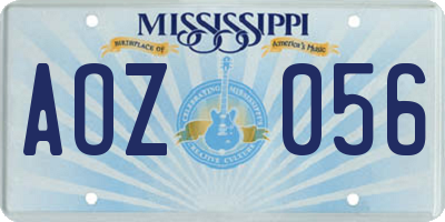 MS license plate AOZ056
