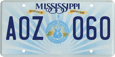 MS license plate AOZ060