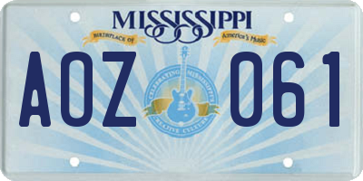 MS license plate AOZ061