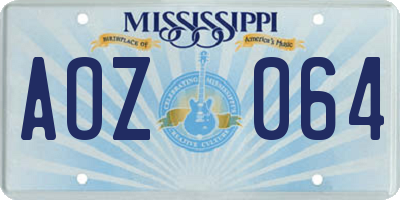 MS license plate AOZ064