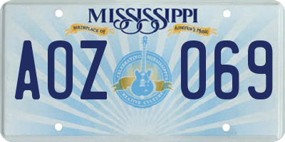 MS license plate AOZ069