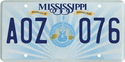 MS license plate AOZ076