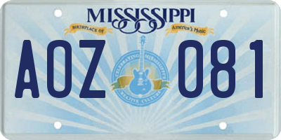 MS license plate AOZ081