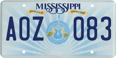 MS license plate AOZ083