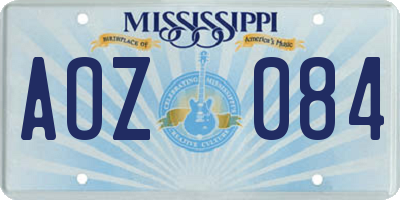 MS license plate AOZ084
